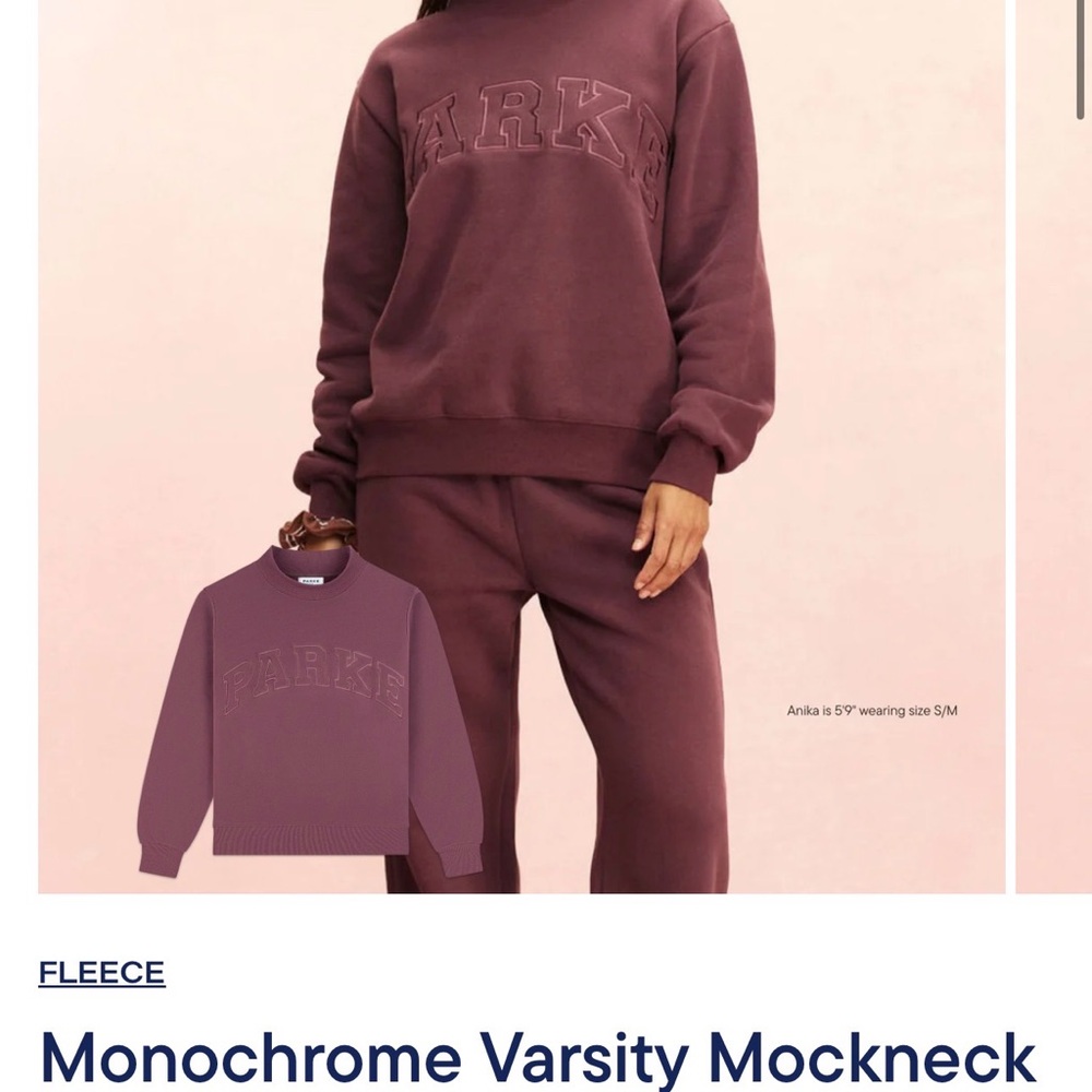 PARKE
UNOPENED! 
Women's Purple (tonal eggplant) Mockneck Sweatshirt